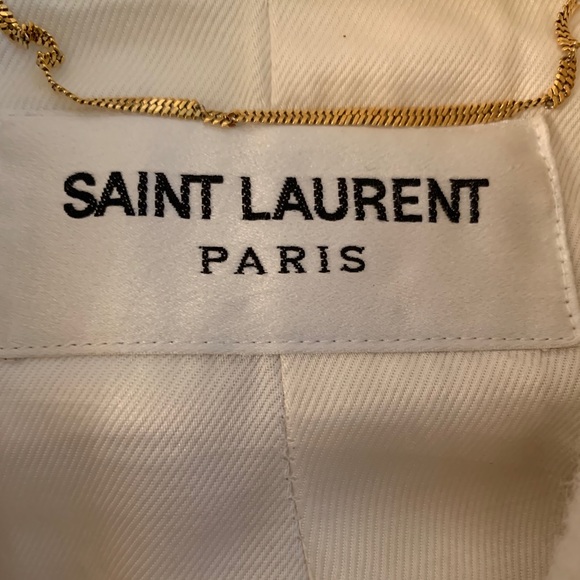 SAINT LAURENT Belted Wool Coat Size S $4990 - Picture 10 of 13